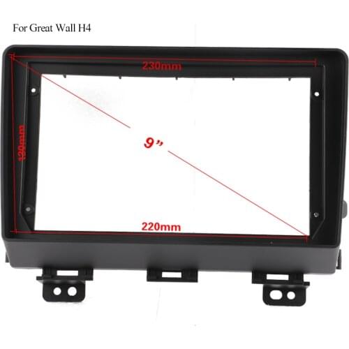 Double Din Black ABS Trim Fascia Frame For Hover H4 Refit 9" Car Android Radio Navigation DVD Mounting Dashboard