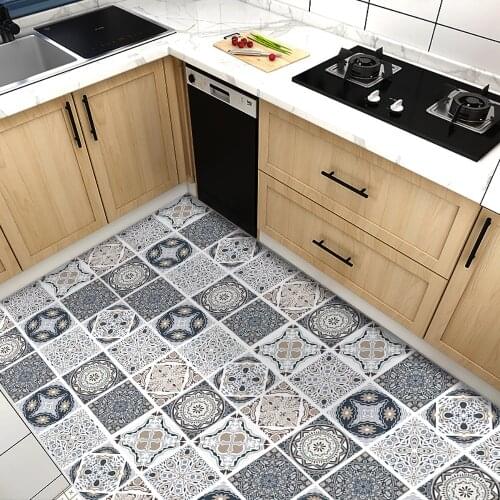 Retro Pattern Simulation Tiles Wall Sticker 50*100cm Transfers Covers For Kitchen Bathroom Ground Renovation Vinly Art Stickers