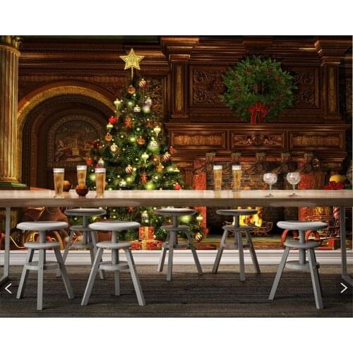 Christmas tree Holiday 3d wallpaper papel de parede living room sofa TV wall bedroom restaurant hotel cafe bar mural