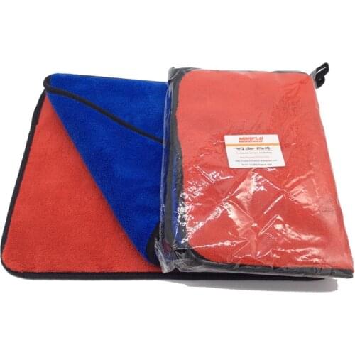 Paint Care Car Cleaning Cloth MARFLO Microfiber Towel 1000gsm Car Washing Cloth Blue Red 2pcs in one polybag