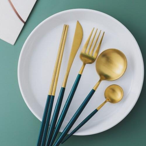 Nordic stainless steel knife fork spoon creative Western food knife Portuguese stainless steel chopsticks coffee spoon fruit