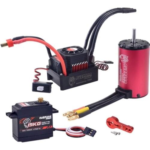 SURPASS HOBBY KK Waterproof Combo 4068 2050KV Brushless Motor 120A Brushless ESC + S1500M 15KG Servo For 1/8 RC Drift Racing Car