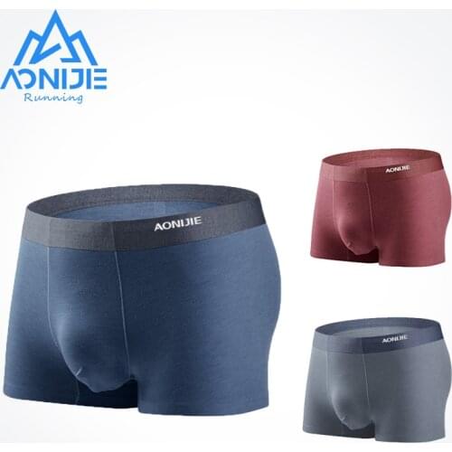 AONIJIE 3 Packs EF005 Quick Dry Mens Sport Performance Boxer Briefs Underwear Micro Modal Mulberry Silk With Metal Gift Box