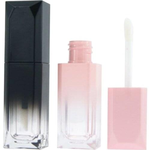 Cosmetic Packaging Tube White Transparent 3ml Square Frosted Pink Empty Lip Gloss Packaging Pink Lip Gloss Tube
