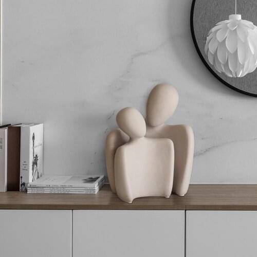 Lover Hug Ornament Abstract Couple Decoration Minimalistic Delicate Ceramic Abstract Lover Hug Ornament for Living Room