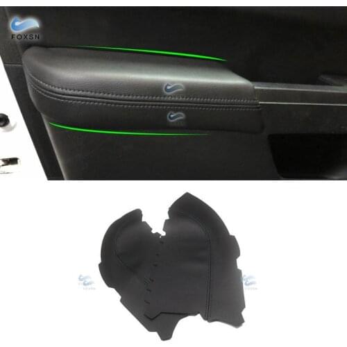 Interior Parts Black For Honda Pilot 2009 2010 2011 2012 2013 2pcs Microfiber Leather Front Door Panels Armrest Covers Trim
