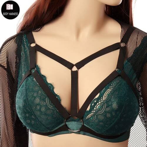 Rave Sexy Lingerie Female Harness Bra Pole Dance Black Top Body Harness Sexy Women Fetish Bondage Dress