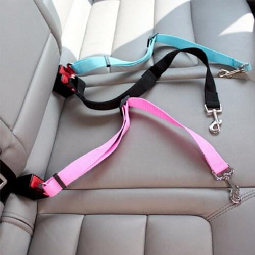 1pc Nylon Pets Puppy Seat Lead Leash Dog Harness Vehicle Seatbelt Pet Supplies Travel Clip Adjustable Pet Dog Safety Seat Belt