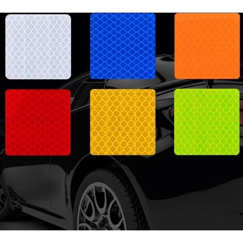 10Pcs 5X5cm Reflective Warning Strip Tape Car Bumper Reflective Strips Secure Reflector Stickers Decals Car Styling