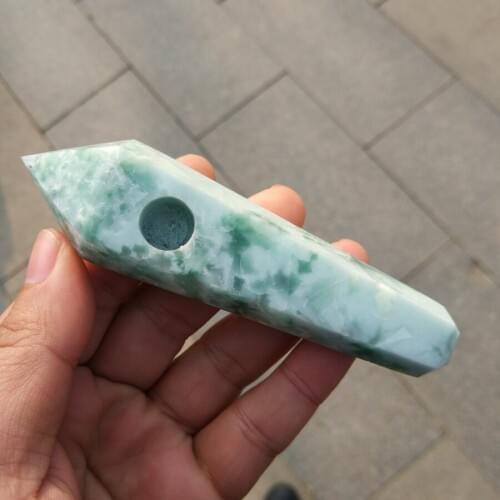 110mm Drop shipping wholesale Natural Quartz jade quartz crystal smoking pipe tobacco pipe point wand cigarette holder X38