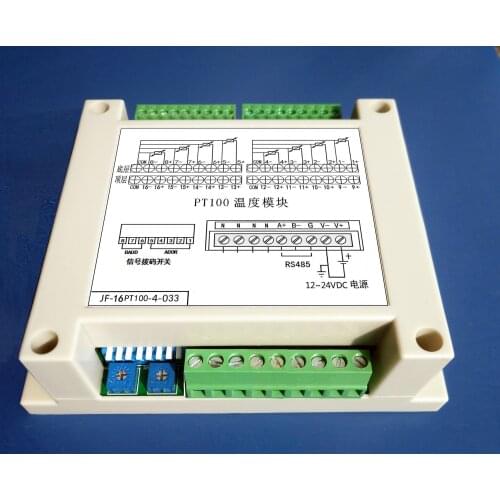 16 Pt100 Temperature Collection Module, Three Line System, Support Modbus-RTU Kingview RS485 JF