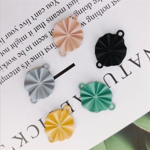 20pcs/lot New Retro Creative Paint Double Hole Flower Charms Connectors for Diy Fashion Earrings Pendant Jewelry Accessories