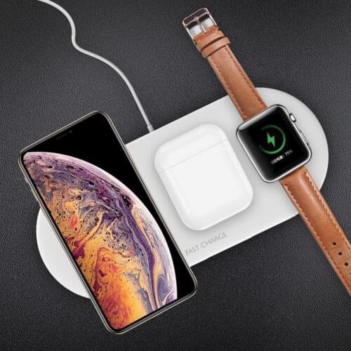 3-in-1 10W Desktop Fast Smart Wireless Charger Adapter for iPhone i-Watch Air Pods