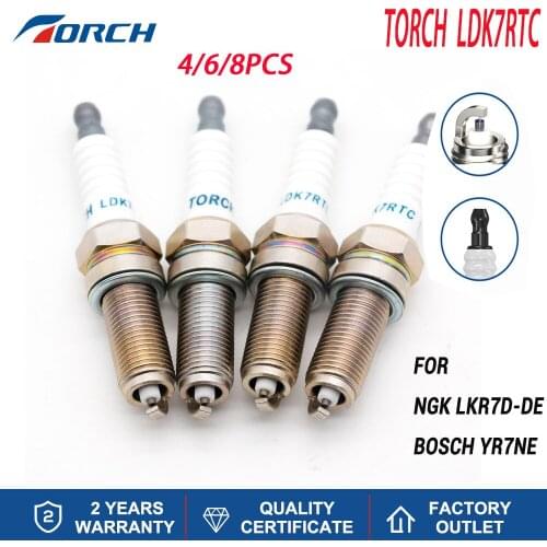 4/6/8pcs Candles Replace for NGK LKR7D-DE China Original TORCH Spark Plug LDK7RTC Alternative Ignition Auto Parts