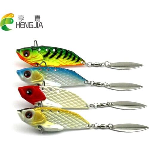 HENGJIA 4pcs 6cm 20g hard metal vib fishing lures blade sequin vibration pike carp trout fishing baits pesca fishing tackles