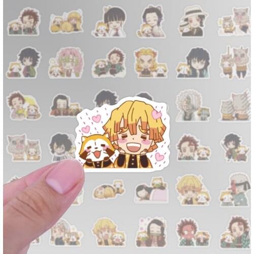 40pcs Hot Japan Cartoon Anime Demon Slayer Sticker Waterproof PVC Skateboard Luggage Motorcycle Guitar Kid PVC Graffiti Sticker