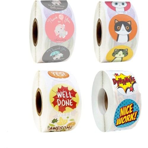 500pcs Reward Stickers Encouragement Sticker Roll for Kids Motivational Stickers with Cute Animals for Students Teachers