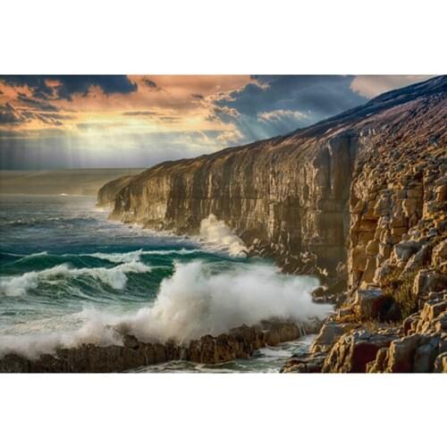 5D DIY Diamond Embroidery Sea Scenery Cross Stitch Full Round diamond painting seaside Scenery Landscape resin love gift