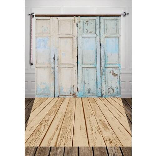 5x7ft Blue Wooden Door Backdrop photography background for Childrens Backdrop