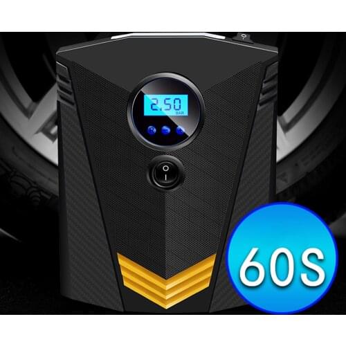 Inflator for Portable Air Compressor Car Tire Auto Tyre Pump with Pressure Gauge & Emergency Led Lighting