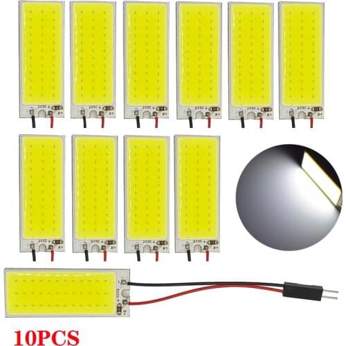 10PCS White T10 W5w Cob 36SMD 36LED Car Led Clearance License Panel Lamp Auto Interior Reading Bulb Trunk Festoon Light DC 12V