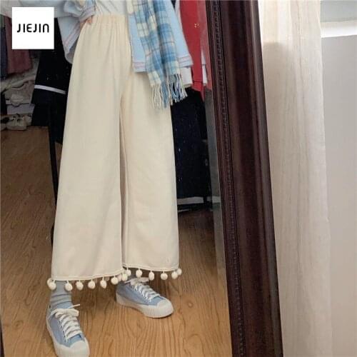 Japanese Harajuku Wild Cute Soft sister Casual Pants Kawaii Straight Pants Teen Girls Loose Students Pants korean woman fashion