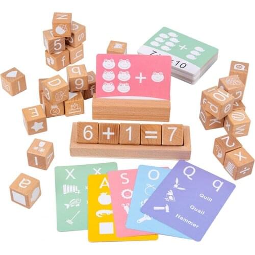 Wooden Counting Bricks Educational Funny Interactive Kids Creative Number Count Blocks Kindergarten Logical Thinking Math Toy