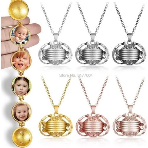 DHL 200pcs Magic 4 Photo Pendant Locket Necklace Memory Floating Angel Wings Family Pictures Craft Gift