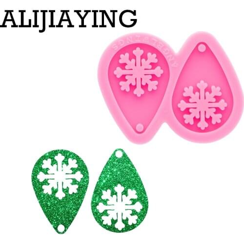 DY0772 Glossy Christmas Snowflake/Tree/Deer Resin Earring Mold , Mold for Resin Jewelry, Silicone Mold To Make Crafts with Epoxy