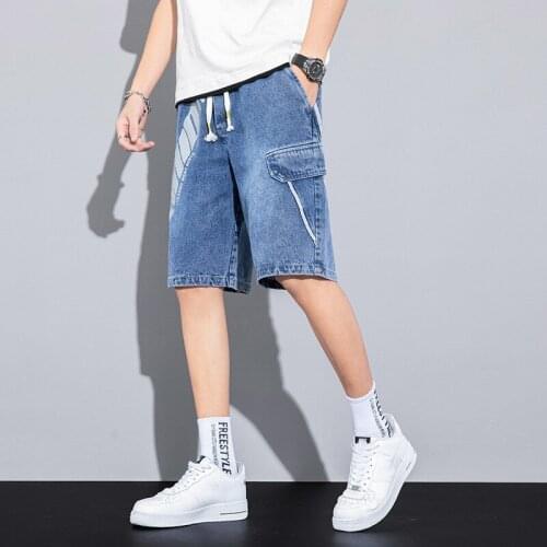 Summer New Mens Stretch Short Jeans Fashion Casual Slim Fit High Quality Elastic Denim Shorts Male Brand Clothes