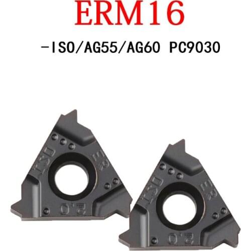 10PCS/Box ERM16-1.0ISO PC9030 1.5ISO 2.0ISO 2.5 3.0 AG55 AG60 Original Carbide Threaded Inserts Processing Stainless Steel