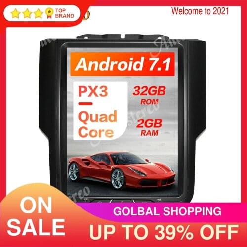 HD Android 7.1 32GB Tesla style Car Radio Head Unit GPS Navigation For Dodge RAM 1500 2500 3500 2014-2019 Car Multimedia Player