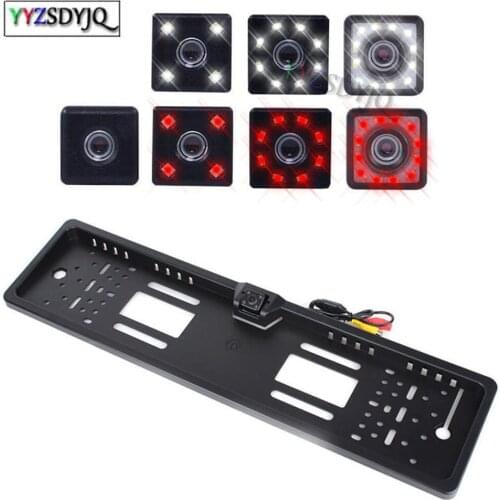 Car Rear View Camera HD EU European License Plate Frame Parktronic Reverse IR LED Night Vision Backup Camera