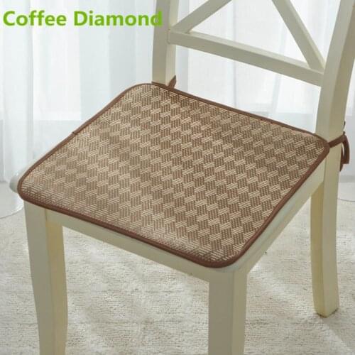Ice Silk Fabric Office Chair Cushion Pastoral Computer Chair Cushions Seat Mat Can Be Fixed On Chair Breathable Seat Cushion