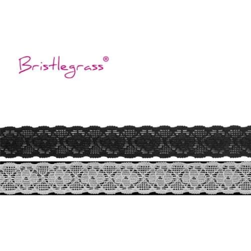 BRISTLEGRASS 2 5 Yard 3/4" 20mm Nylon Lace Trim Elastics Spandex Band Tapes Hair Tie Headband Underwear Bra Lingerie Sewing Trim
