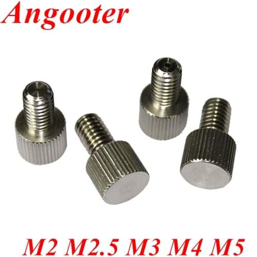 M2 M2.5 M3 M4 M5 M6 Small Flat Head Thumb Screw Stainless steel Straight Knurled Manual Adjustment Knurling Twist Hand Screws