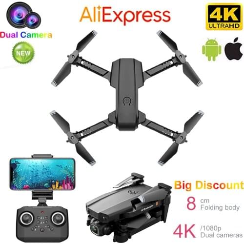 Mini RC Drone UAV Quadrocopter WiFi FPV with HD Dual Camera 4K Flying Wing Machine Altitude Hold Foldable Four-Axis Aircraft Toy