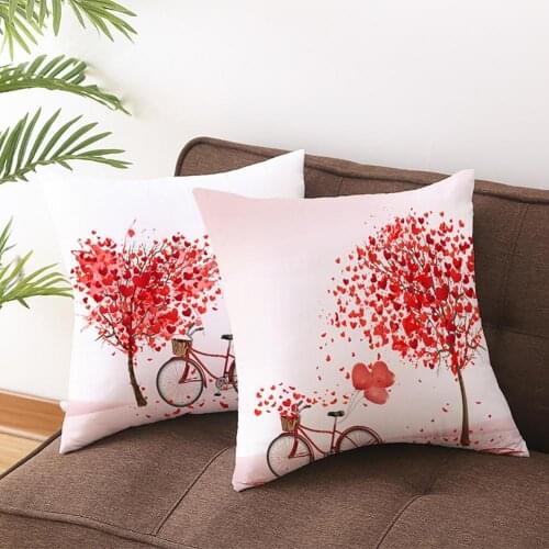 Heart Tree Printing Soft Pillowslip Pillowcase Cover Valentine Day Home Decor Living Room Sofa Decoration Pillowcover