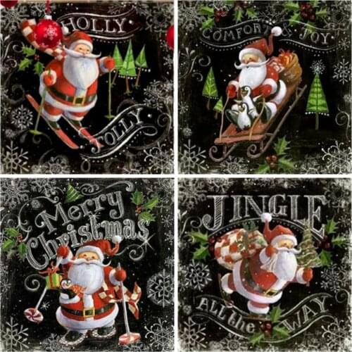 EverShine Diamond Painting Christmas Text Cross Stitch Diamond Embroidery Full Square Santa Claus Mosaic Kits Cartoon Handicraft