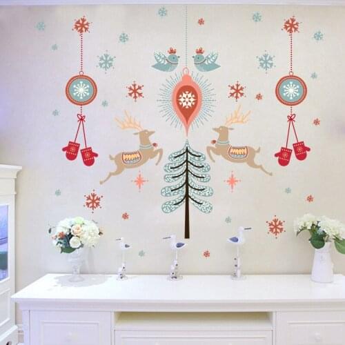 Merry Christams Wall Sticker Home Decor Bedroom Living Room Shop Glass Window Door PVC Removable Christmas Decorations For Home