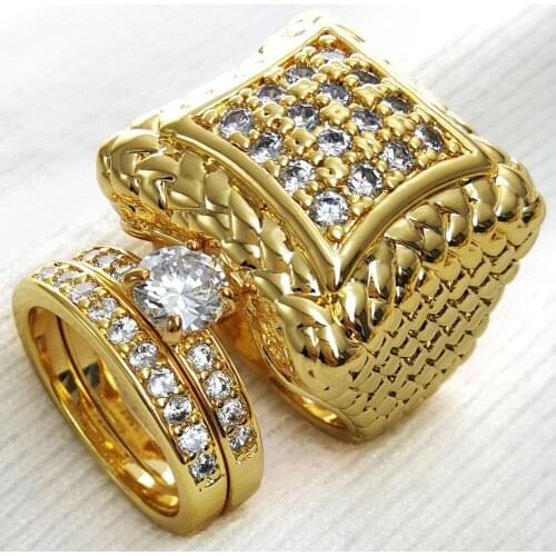Prong setting zircon Men women ring wedding Domineering Couple ring Party men size 8 to 15, women size 5 to 10 R105, R280