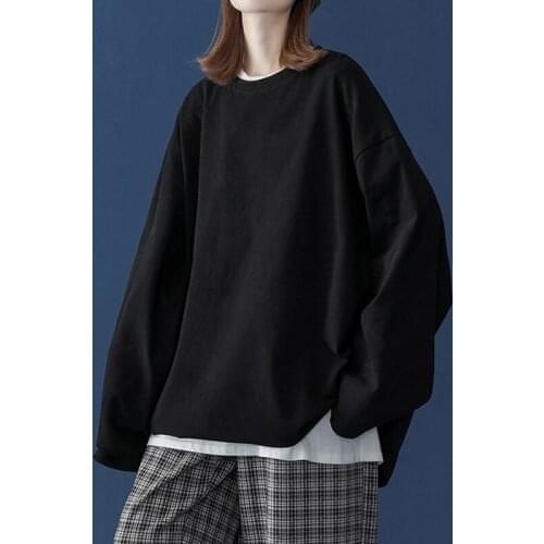 2021 Autumn Long Sleeve T-Shirt Women Basic Tee Shirt Oversize T Shirt Women Casual O-neck Women Tshirt