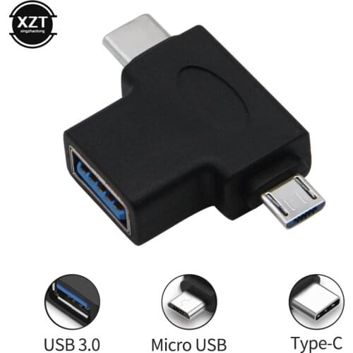 2 In 1 USB 3.1 Type C Micro USB to USB 3.0 OTG Adapter Male to Female for Samsung Android Huawei Xiaomi Data Transmit Converter