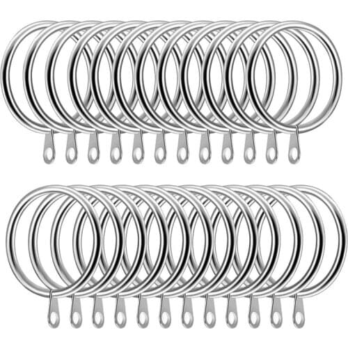 Practical 60Pcs Metal Drapery Curtain Rings Hanging Rings for Curtains and Rods,Drape Sliding Eyelet Rings 38 mm Internal Diamet