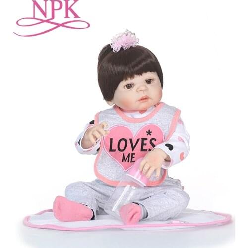 NPK 55cm full body Silicone reborn Baby Doll Girl Lifelike Baby-Reborn pink Princess Doll Birthday Christmas Gift for girl