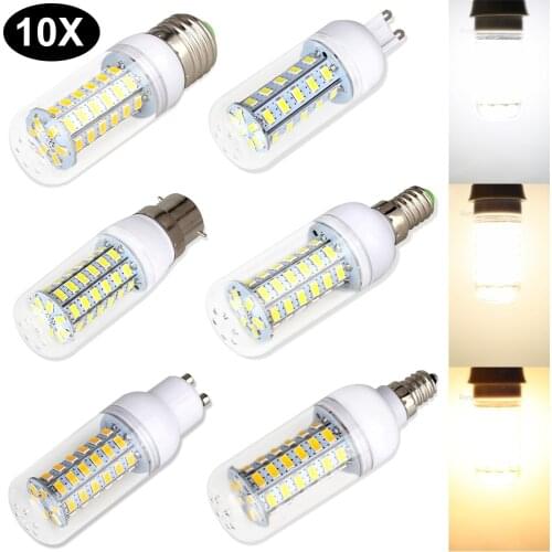 10X LED Corn Light Bulbs E14 E27 B22 G9 GU10 110V 220V 3W-15W 5730 SMD Ampoule Bombilla Table Lamp for Home Bedroom Ultra Bright