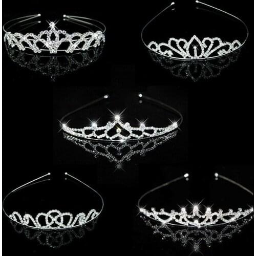 Princess Crystal Tiaras and Crowns Headband Kid Girls Love Bridal Prom Crown Wedding Party Accessiories Hair Jewelry