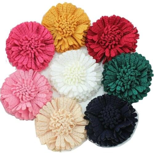 U pick color set of 20pcs Shabby Daisy Fabric Puff Flower For Lady dress, Brooch Pin, Wedding favor ,holding, headband flowers