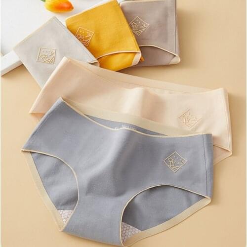 Big Size 4XL Women Seamless Panties Solid Lingerie Mid Waist Underwear For Female Large Size Womens Briefs Cotton Lingerie