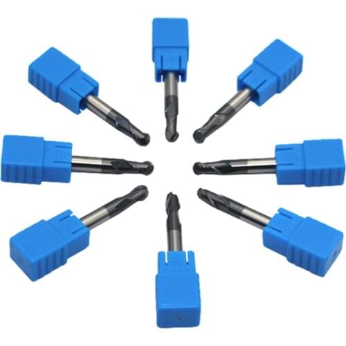 1PCS 18mm Ball End HRC50 2 Flute 100L CNC Solid Carbide Burs Cutter Tool